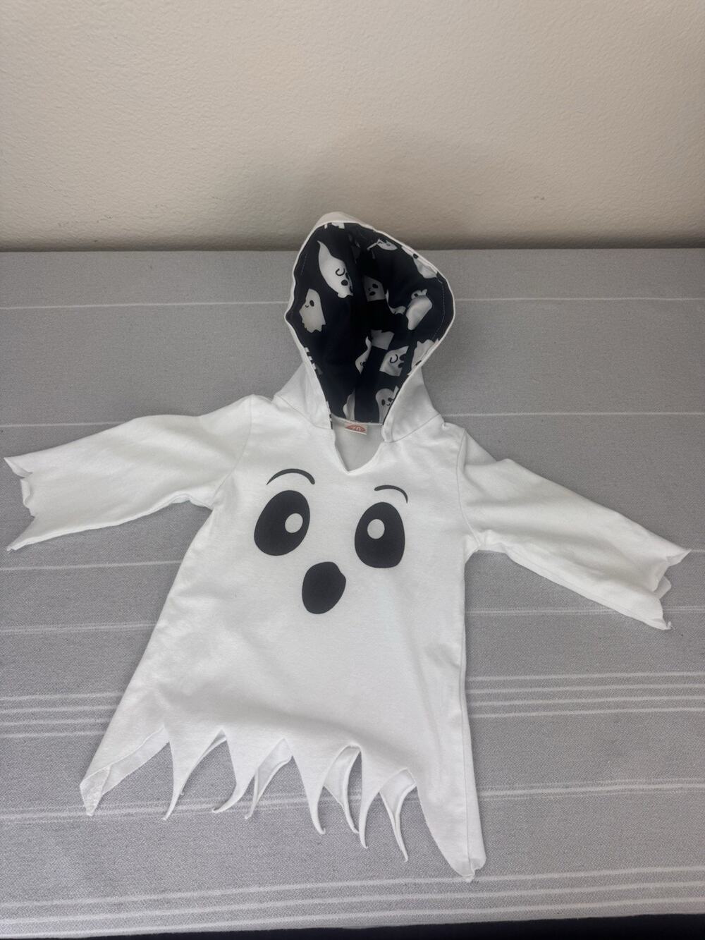 Baby Boo Baby’s First Halloween Costume Hooded Ghost Top White Black Infant 6 M